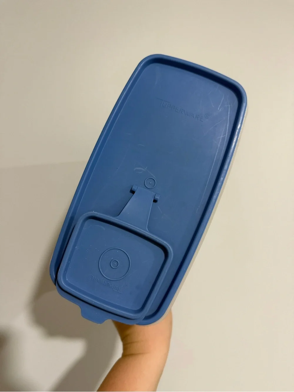 Tupperware Clear Cereal/Food Container with blue lid